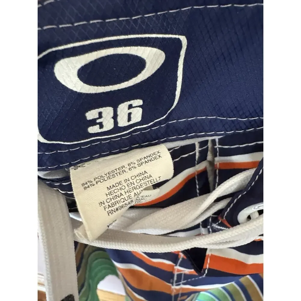 Oakley Board Shorts Green Mens 36 Swim Trunks Y2K